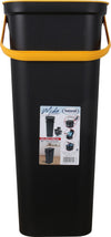 Inde Soler Hispania Cos de gunoi din plastic, Moda Negru / Galben, 38L, l37,8xA28,5xH60,6 cm