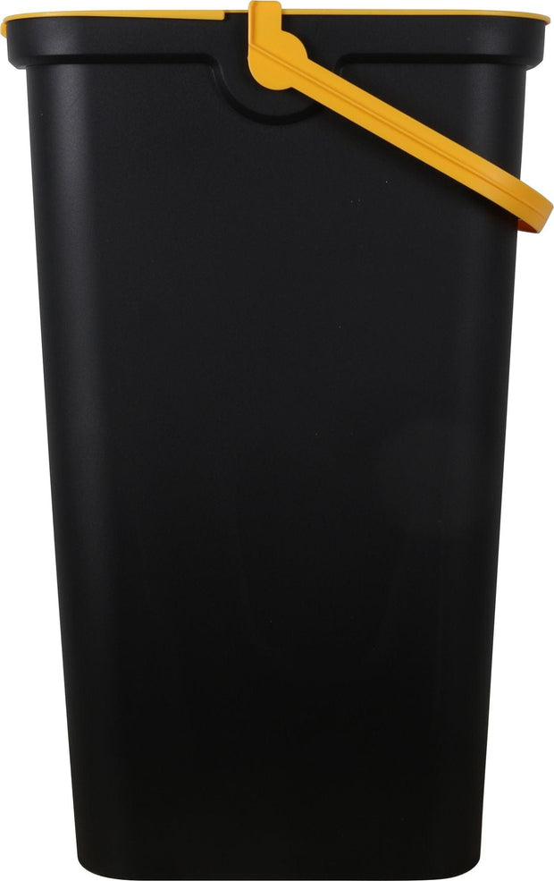 Inde Soler Hispania Cos de gunoi din plastic, Moda Negru / Galben, 38L, l37,8xA28,5xH60,6 cm
