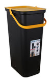 Inde Soler Hispania Cos de gunoi din plastic, Moda Negru / Galben, 38L, l37,8xA28,5xH60,6 cm