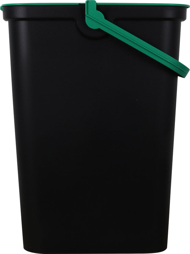Inde Soler Hispania Cos de gunoi din plastic, Moda Negru / Verde, 24L, l33,7xA26xH45,5 cm