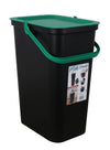 Inde Soler Hispania Cos de gunoi din plastic, Moda Negru / Verde, 24L, l33,7xA26xH45,5 cm