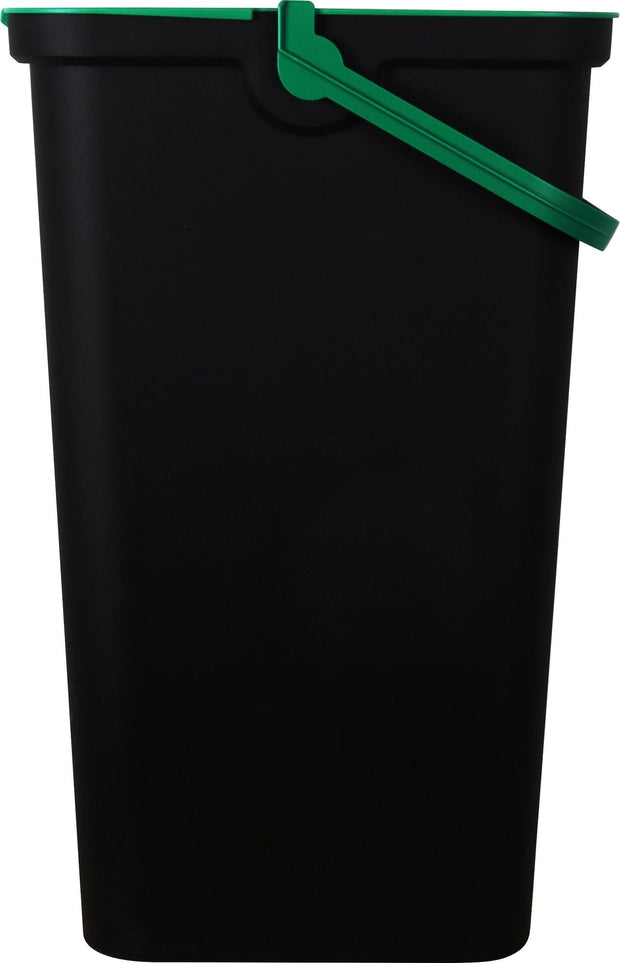 Inde Soler Hispania Cos de gunoi din plastic, Moda Negru / Verde, 38L, l37,8xA28,5xH60,6 cm