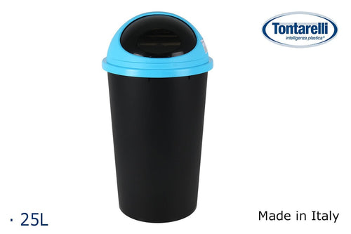 Inde Soler Hispania Cos de gunoi din plastic, Small Hoop Albastru / Negru, 25L, Ø32xH59,5 cm