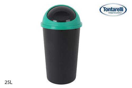Inde Soler Hispania Cos de gunoi din plastic, Small Hoop Verde / Negru, 25L, Ø32xH59,5 cm