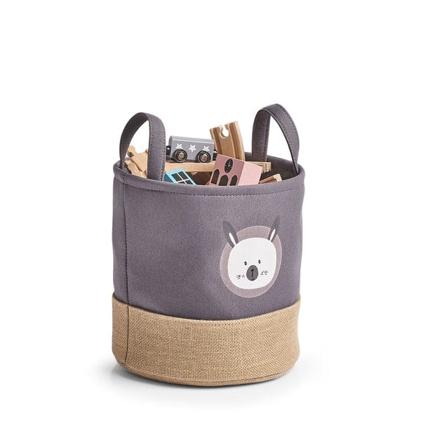 Cos depozitare cu manere, pentru copii, Rabbit Small Gri, Ø25xH25 cm (2)