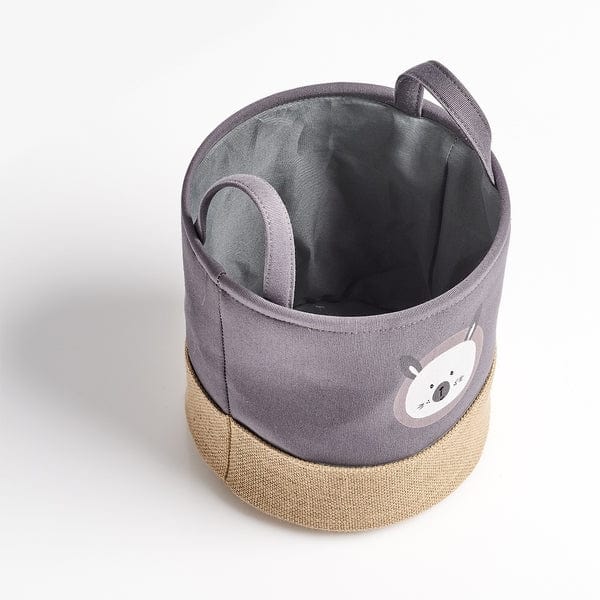 Cos depozitare cu manere, pentru copii, Rabbit Small Gri, Ø25xH25 cm (3)
