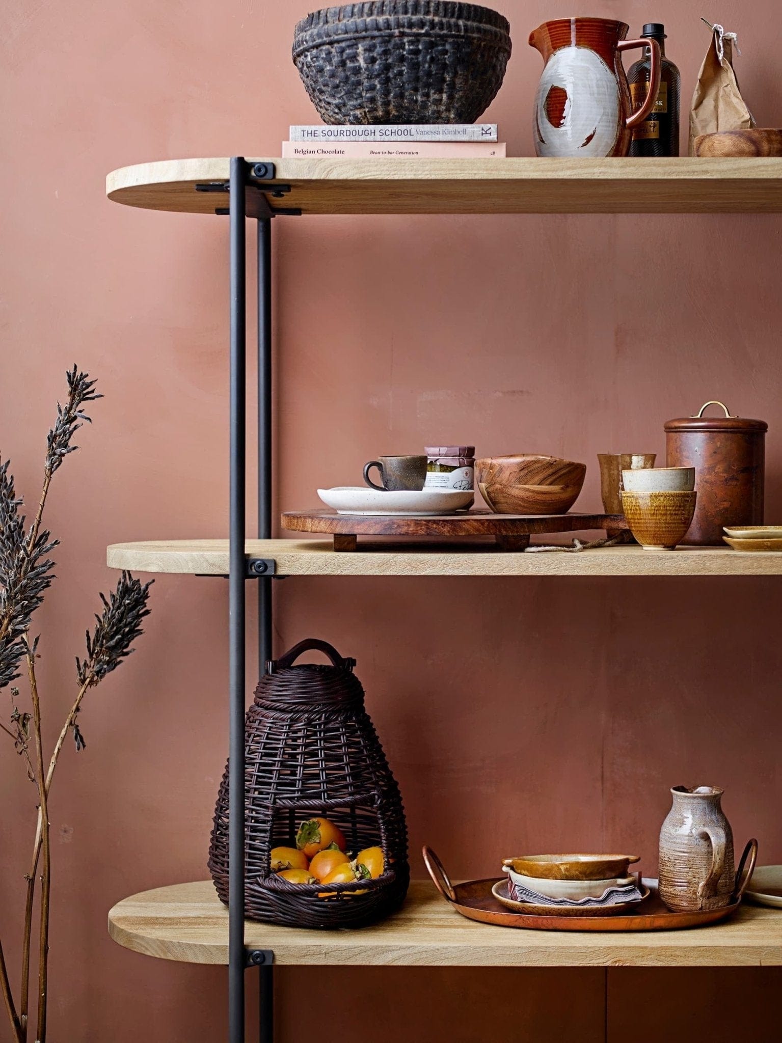 BFSummer Cos pentru depozitare din Ratan, Edina Maro, Ø28xL35,5xH38 cm