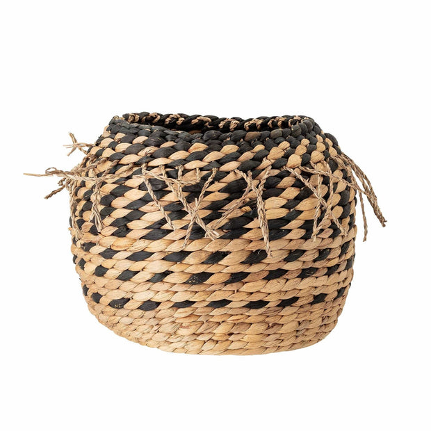BFSummer Cos pentru depozitare din zambila de apa, Egor Natural / Negru, Ø29xH23,5 cm