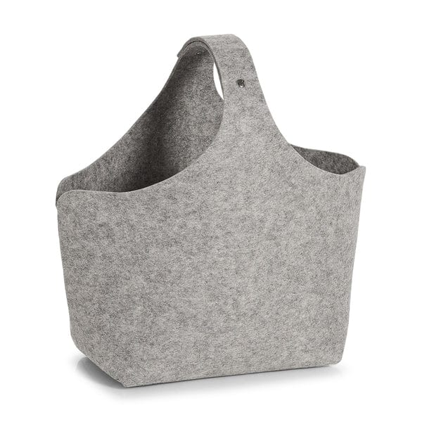 Cos pentru depozitare si organizare cu maner, din pasla, Storage Filz 1H Small Gri, L32xl18xH43 cm
