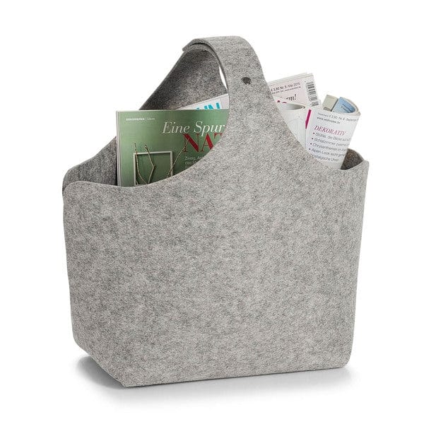 Cos pentru depozitare si organizare cu maner, din pasla, Storage Filz 1H Small Gri, L32xl18xH43 cm (1)