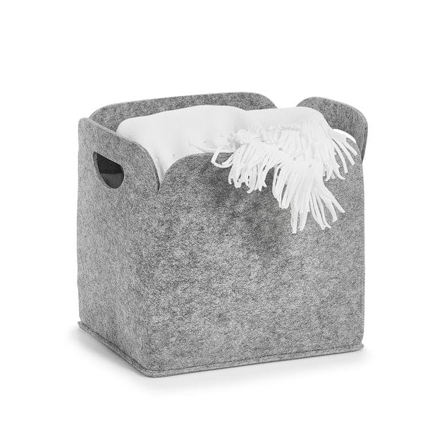 Cos pentru depozitare si organizare cu manere, din pasla, Storage Filz 2H Small Gri, L30xl24xH30 cm (1)