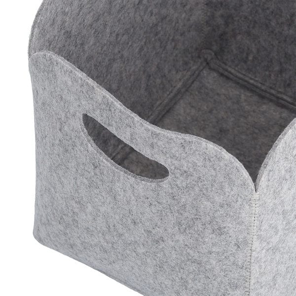 Cos pentru depozitare si organizare cu manere, din pasla, Storage Filz 2H Small Gri, L30xl24xH30 cm (2)