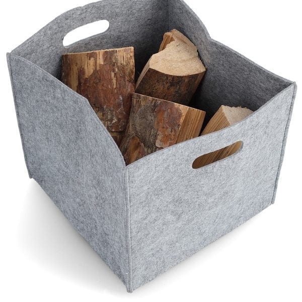 Cos pentru depozitare si organizare cu manere, din pasla, Storage Filz Square Gri, L32xl32xH32 cm (1)