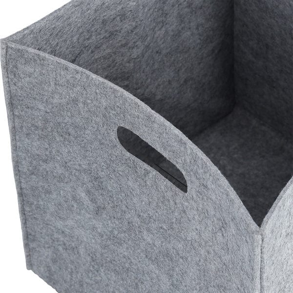 Cos pentru depozitare si organizare cu manere, din pasla, Storage Filz Square Gri, L32xl32xH32 cm (2)