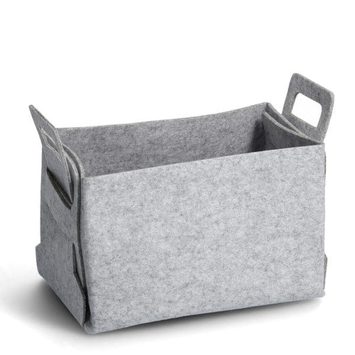 Cos pentru depozitare si organizare cu manere, din pasla, Storage Large Gri Deschis, L36xl25xH23 cm