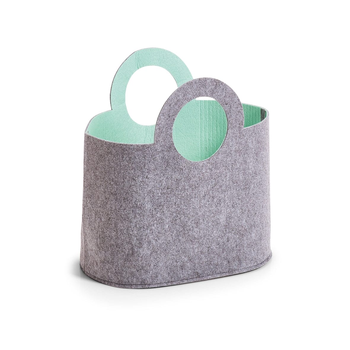 BFSummer Cos pentru depozitare si organizare cu manere, din pasla Tone Gri Deschis, L40xl25xH40 cm