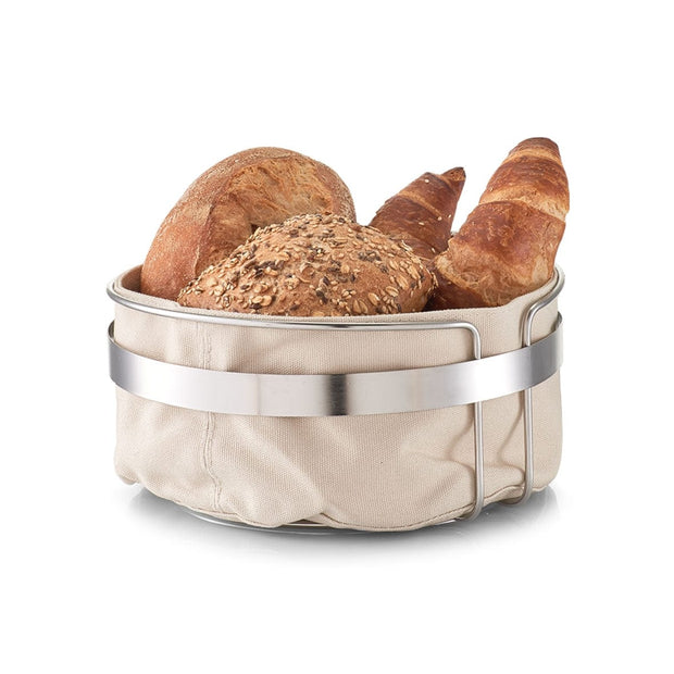 Cos pentru paine, Metal Beige, Ø 22xH10,8 cm (1)