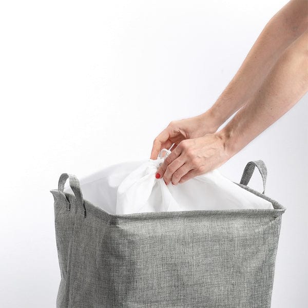 Cos pentru rufe cu manere, Hamper Round Gri, Ø35xH53 cm (1)