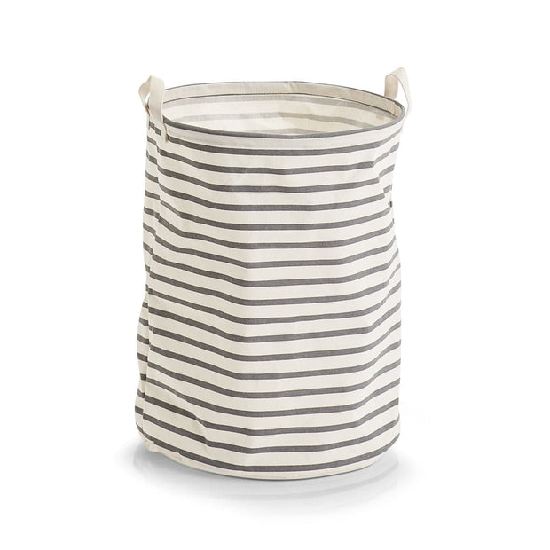 Cos pentru rufe din panza, Stripes Gri, Ø 38xH48 cm