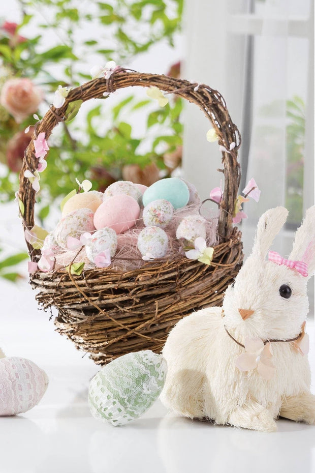 BFSummer Cosulet decorativ cu oua Pastel Natural Easter, L22xl20xH34 cm