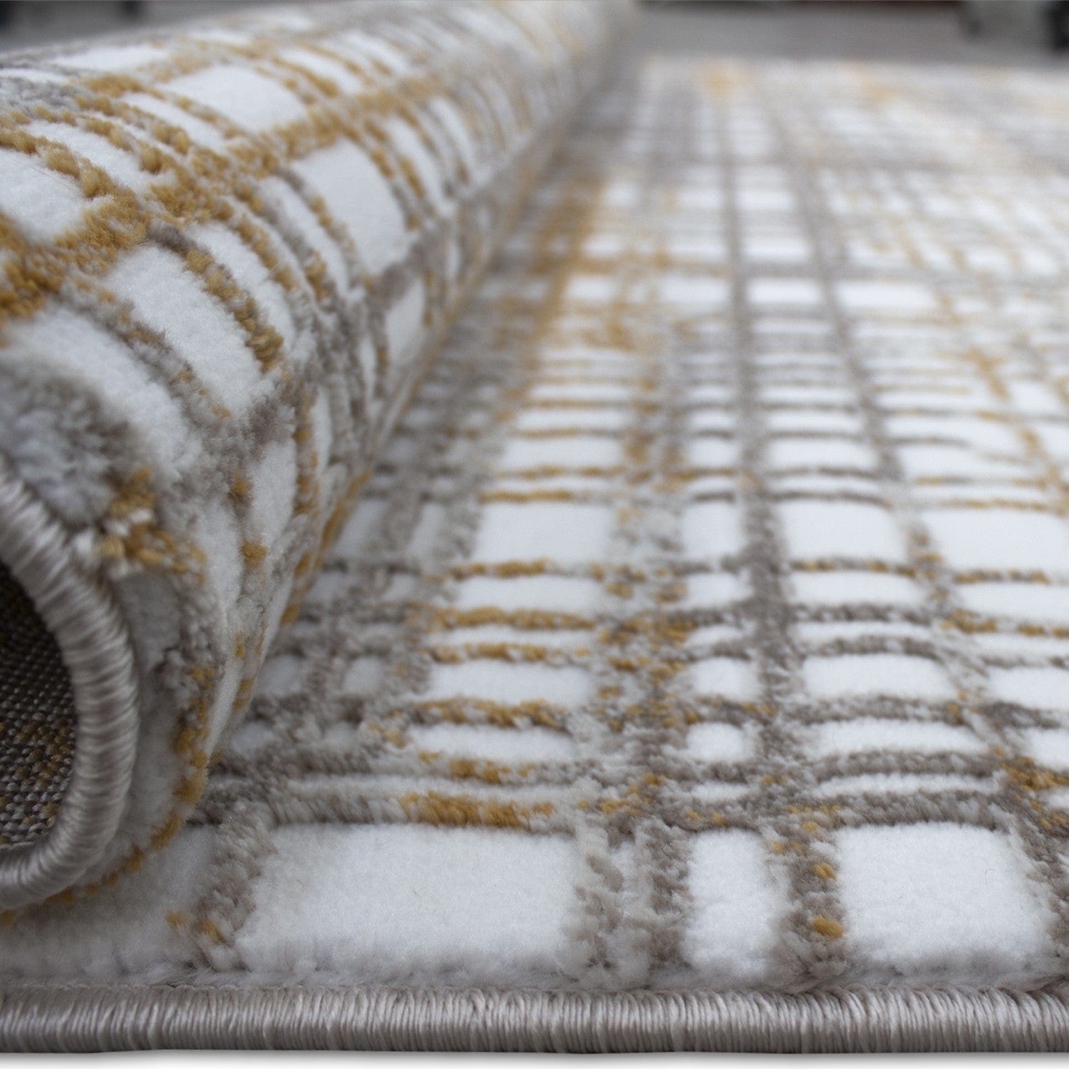 Covor Alice 2639A Alb / Gri / Mustariu (3)