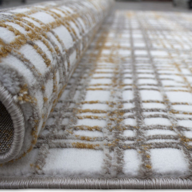 Covor Alice 2639A Alb / Gri / Mustariu (3)