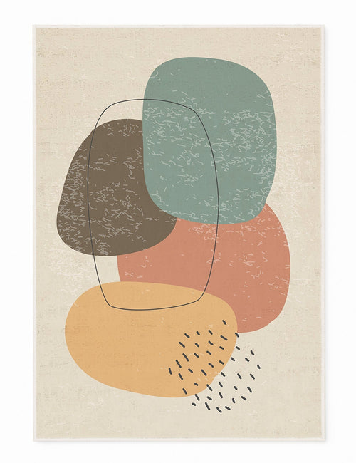 Covor din poliester, Circles R20501 Multicolor