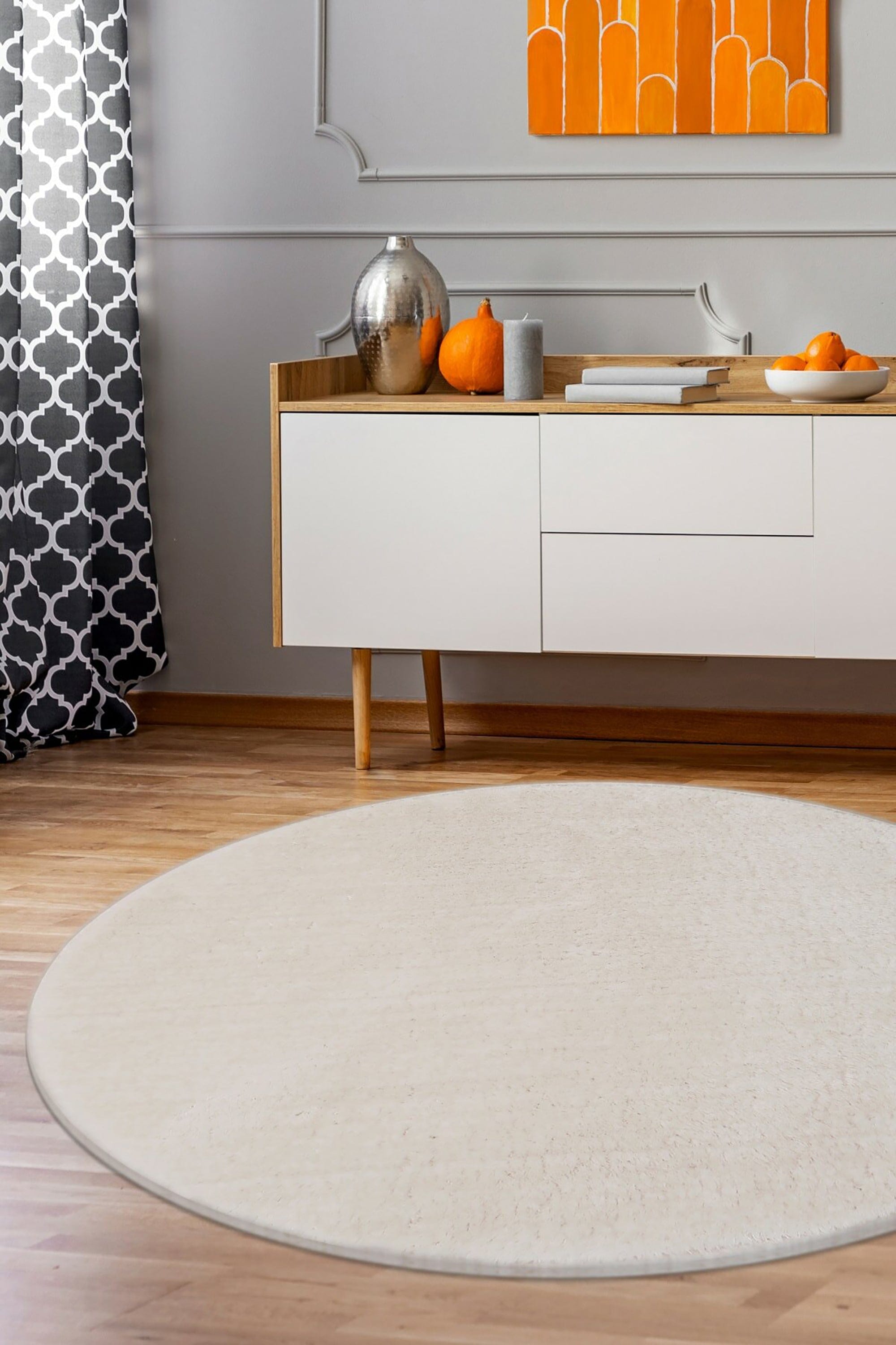 Covor din poliester, Cricle 2Y Crem