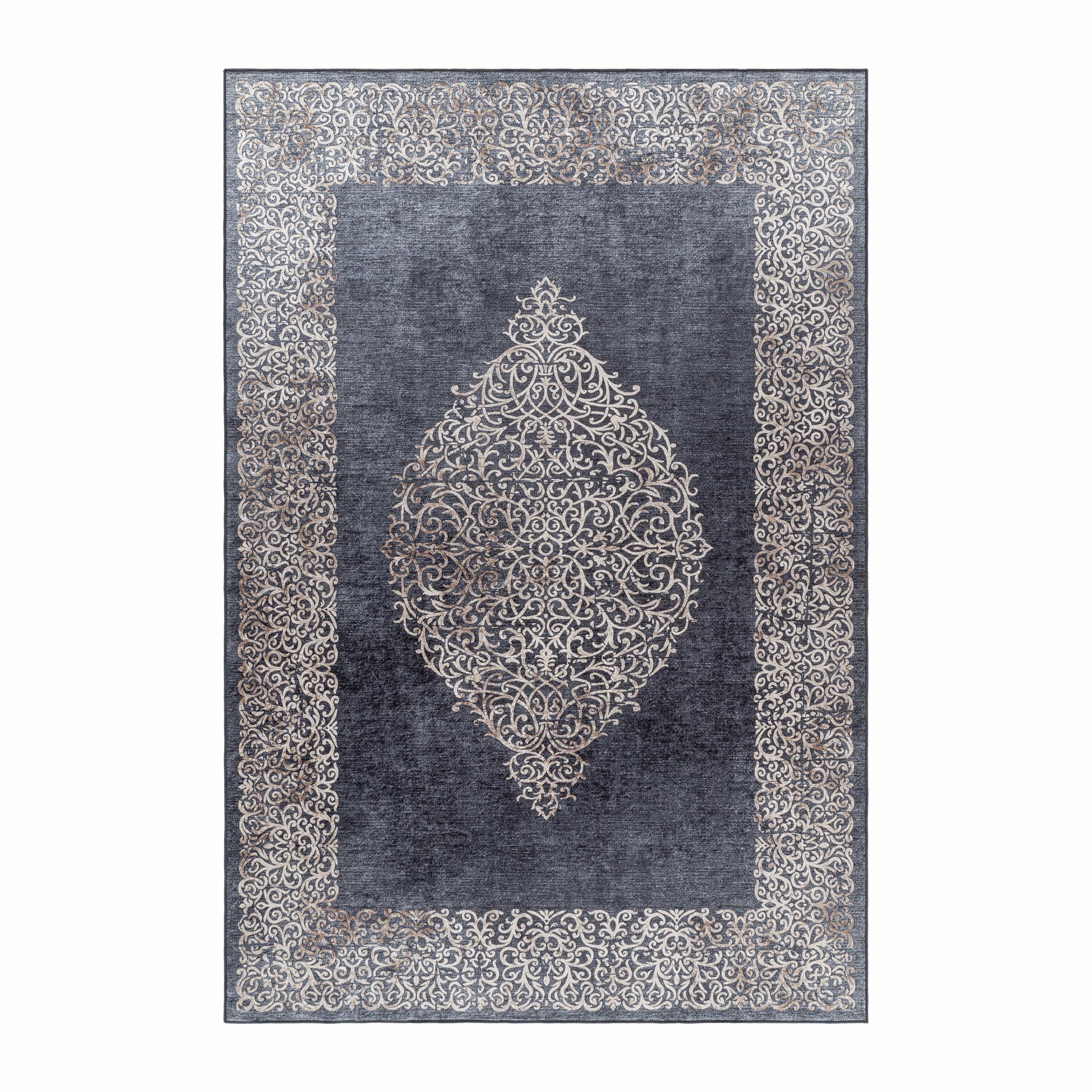 Ayyildiz Teppiche 120 X 170 cm Covor din poliester Fiesta 4303 Baroque Design Negru