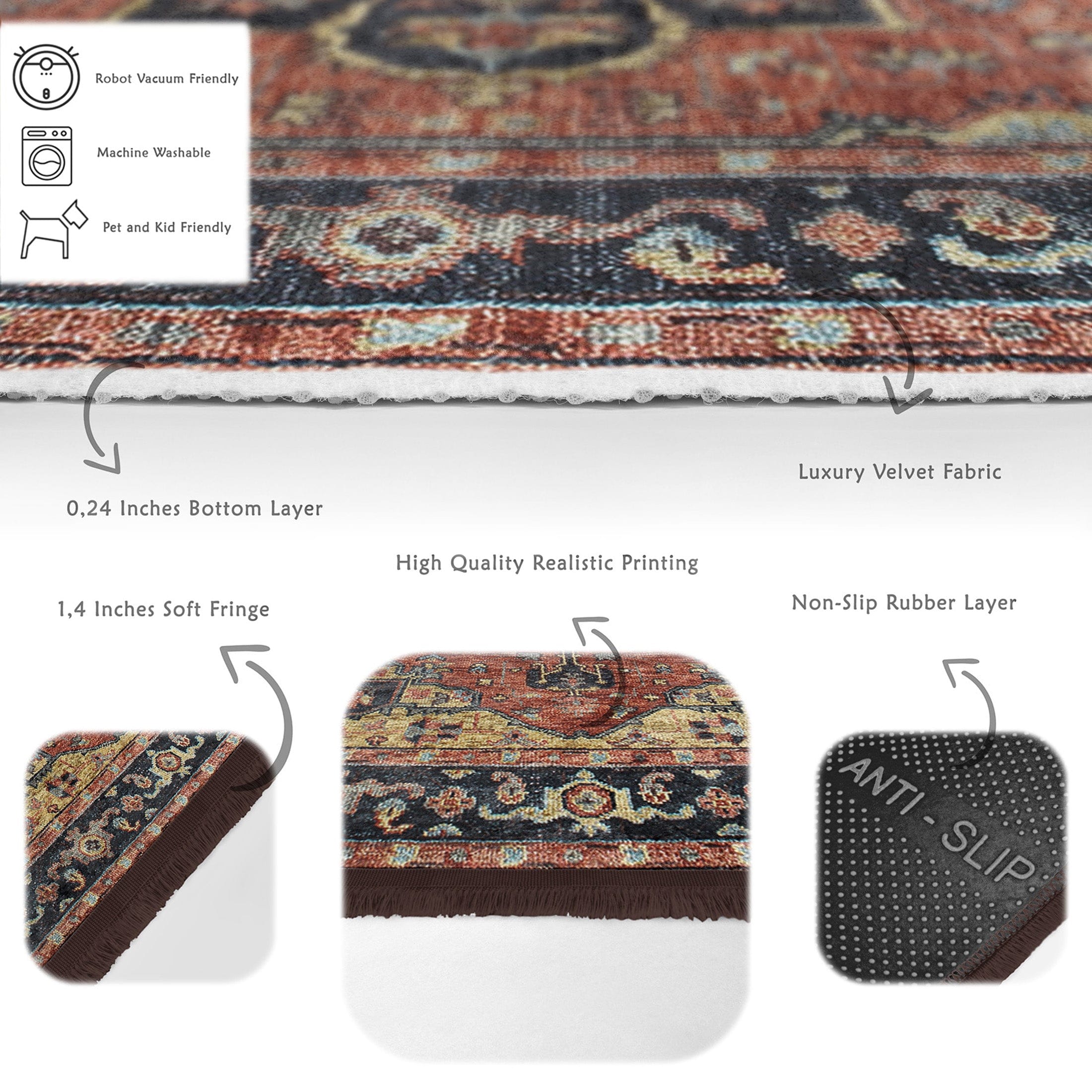 Covor din poliester, Halidik Deluxe-11034 Multicolor (1)