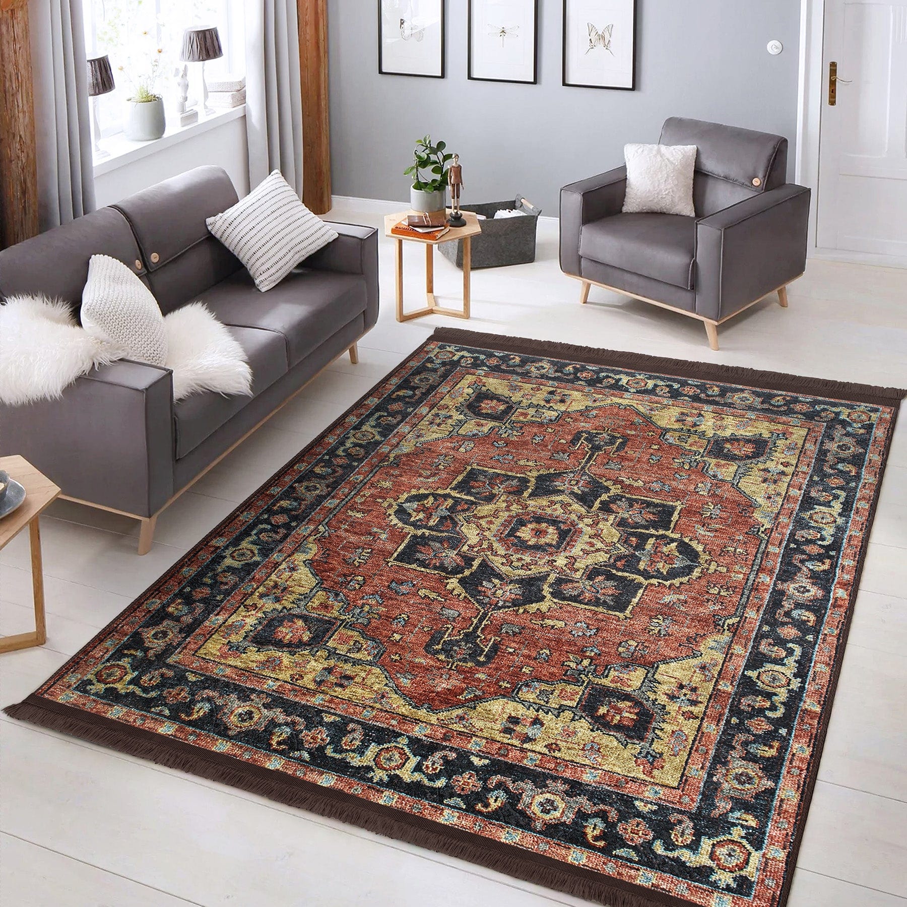 Covor din poliester, Halidik Deluxe-11034 Multicolor (5)