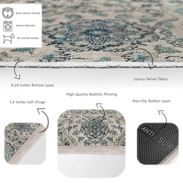 Covor din poliester, Halidik Deluxe-11073 Multicolor (2)