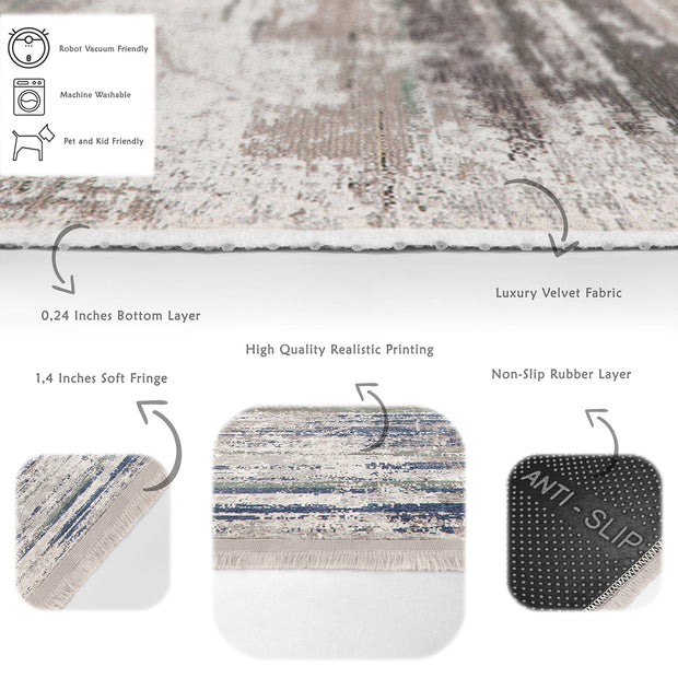 Covor din poliester, Halidik Deluxe-11078 Multicolor (2)