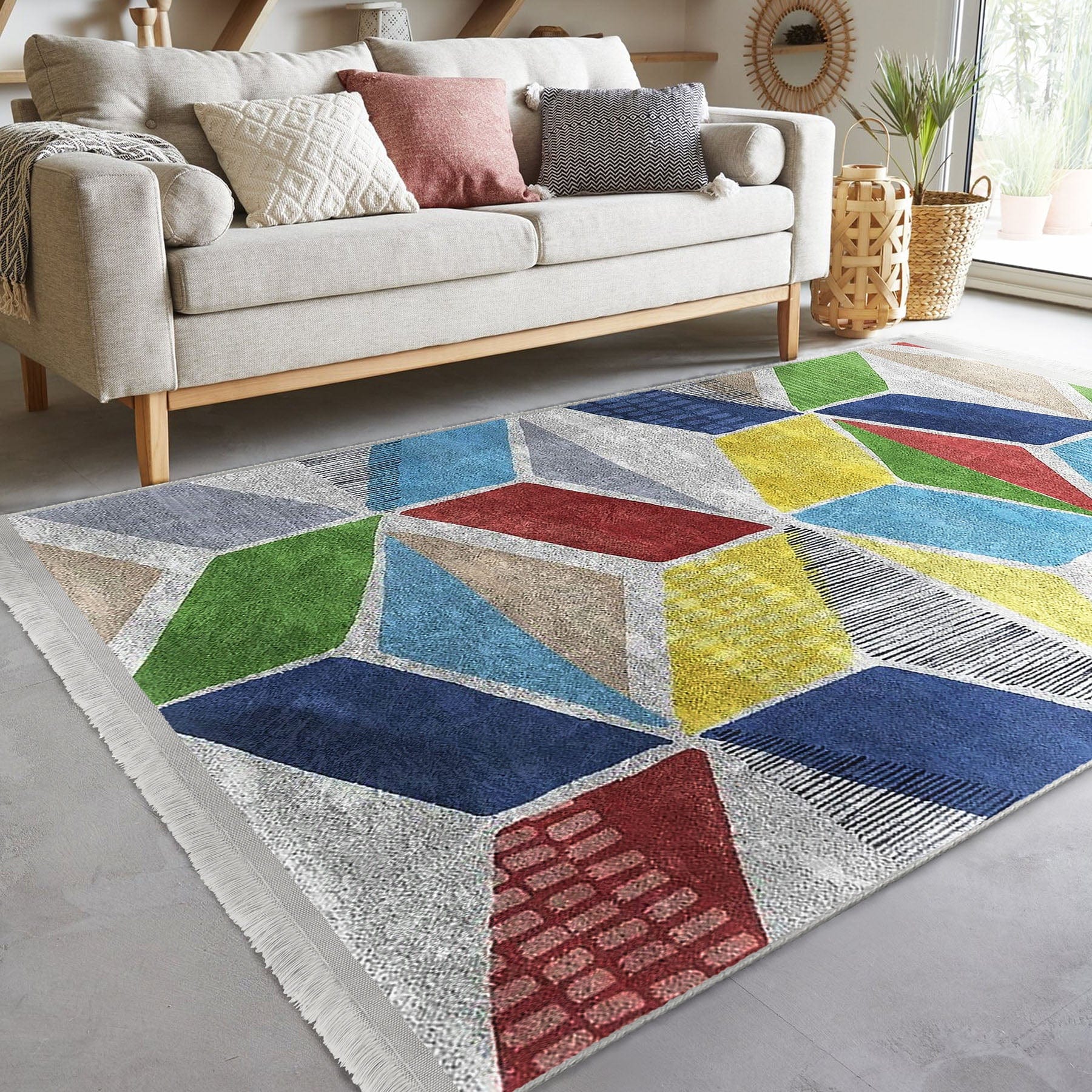 Covor din poliester, Halidik Deluxe-11089 Multicolor (3)