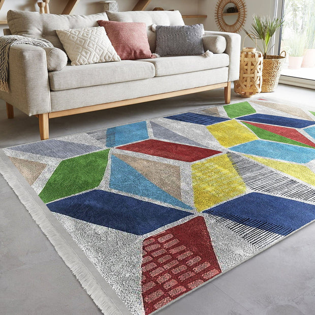 Covor din poliester, Halidik Deluxe-11089 Multicolor (3)