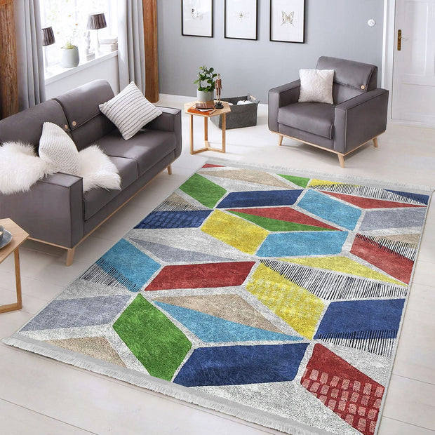 Covor din poliester, Halidik Deluxe-11089 Multicolor (6)