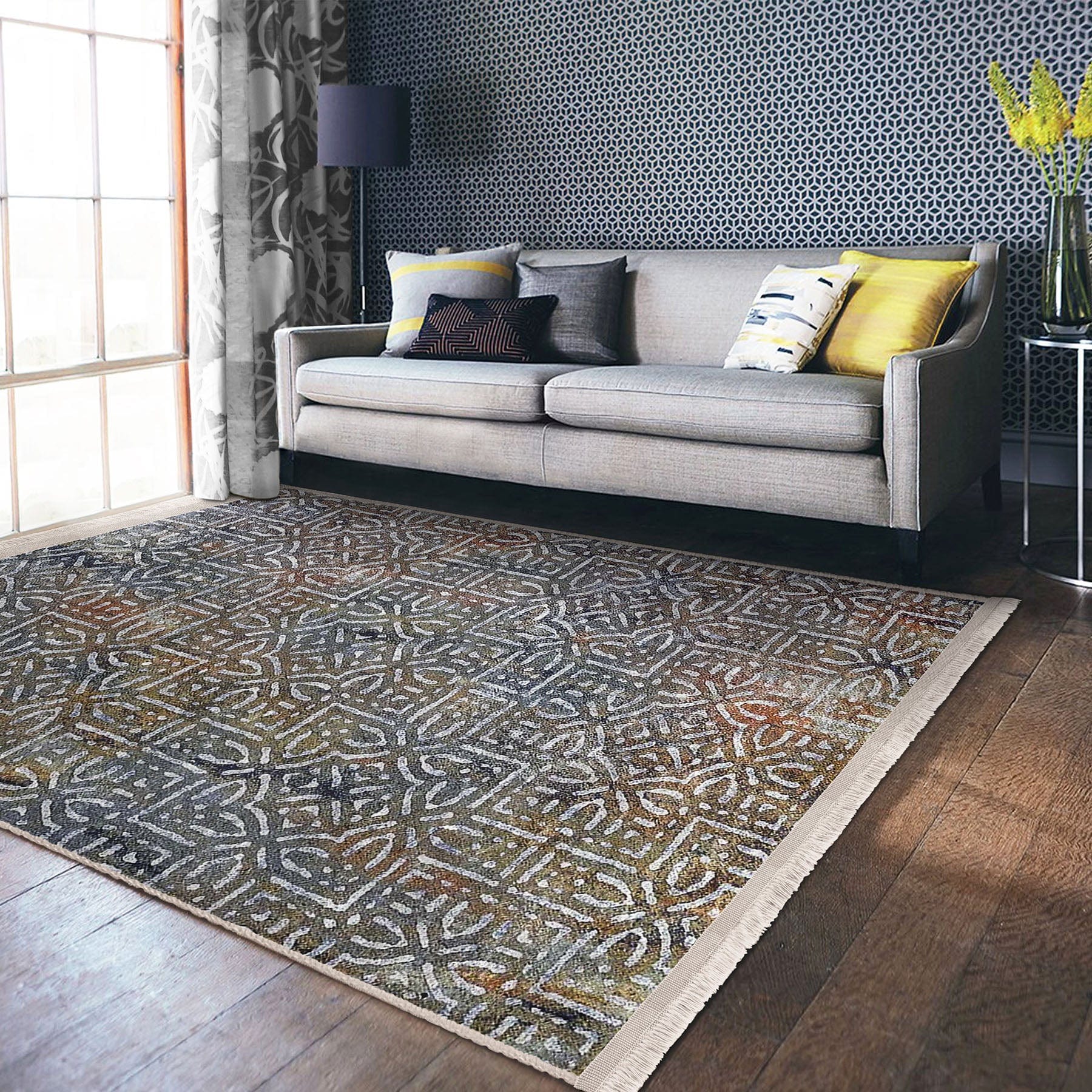 Covor din poliester, Halidik Deluxe-11096 Multicolor (5)