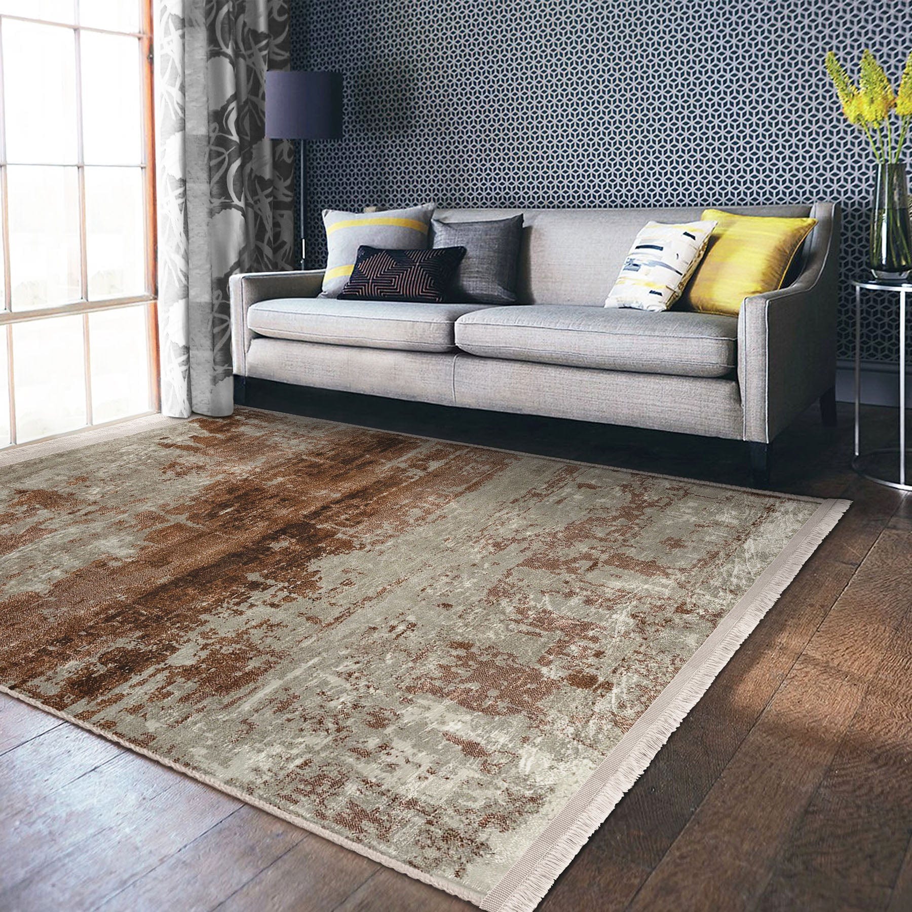 Covor din poliester, Halidik Deluxe-11105 Multicolor (5)