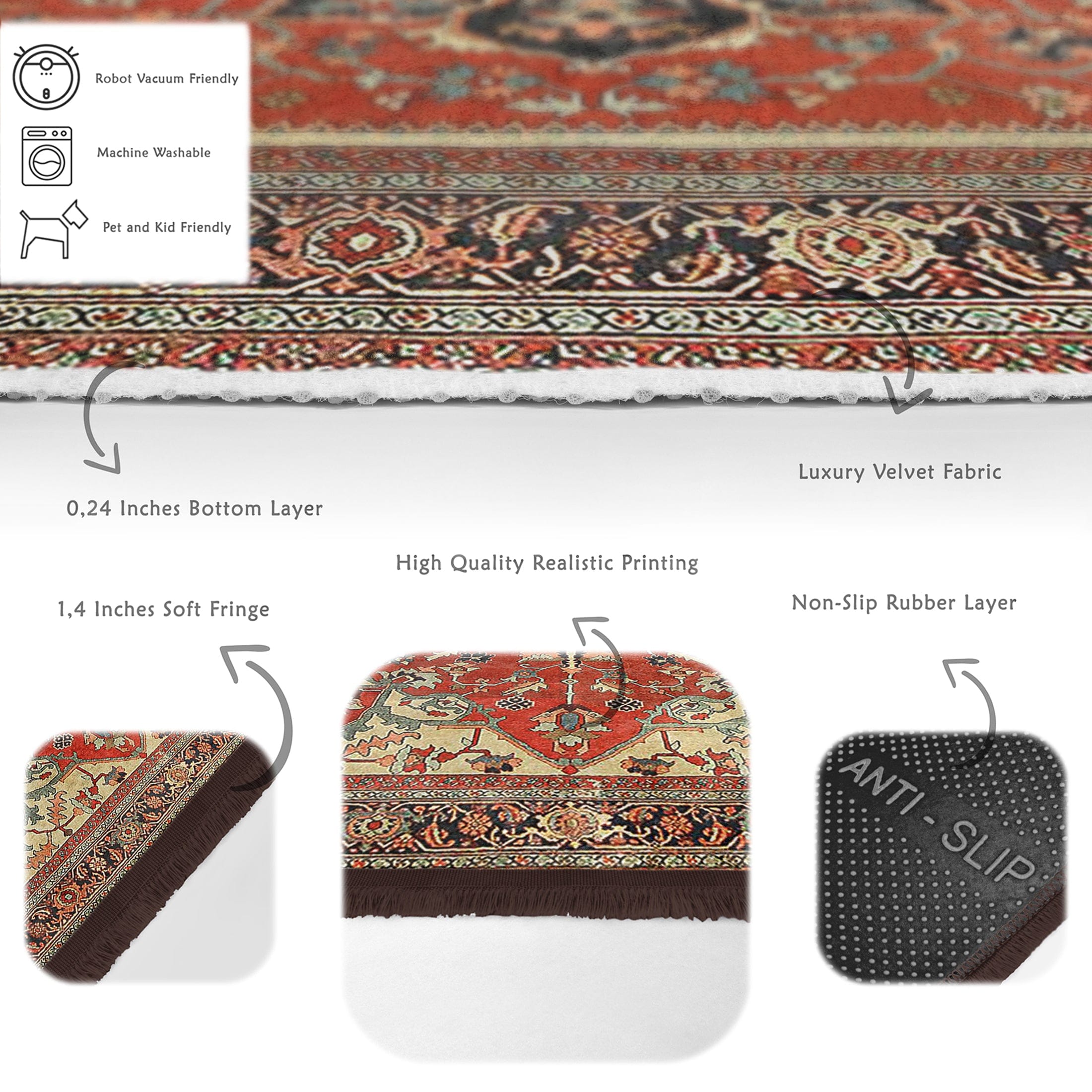 Covor din poliester, Halidik Deluxe-11128 Multicolor (2)