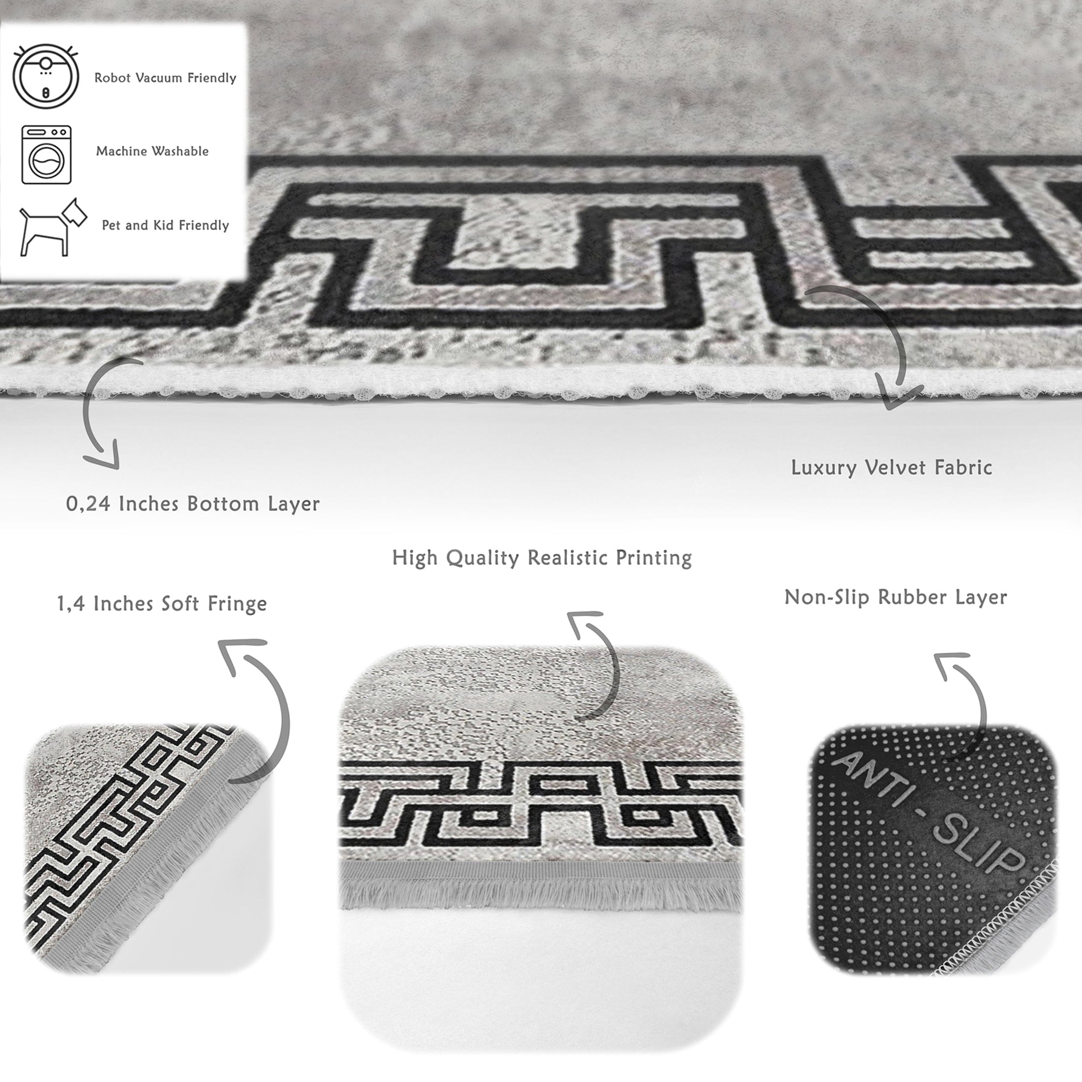 Covor din poliester, Halidik Deluxe-11136 Multicolor (2)