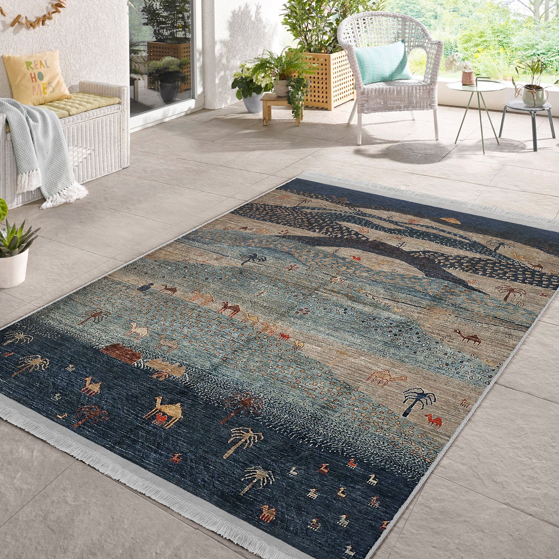 Covor din poliester, Halidik Deluxe-11137 Multicolor (1)