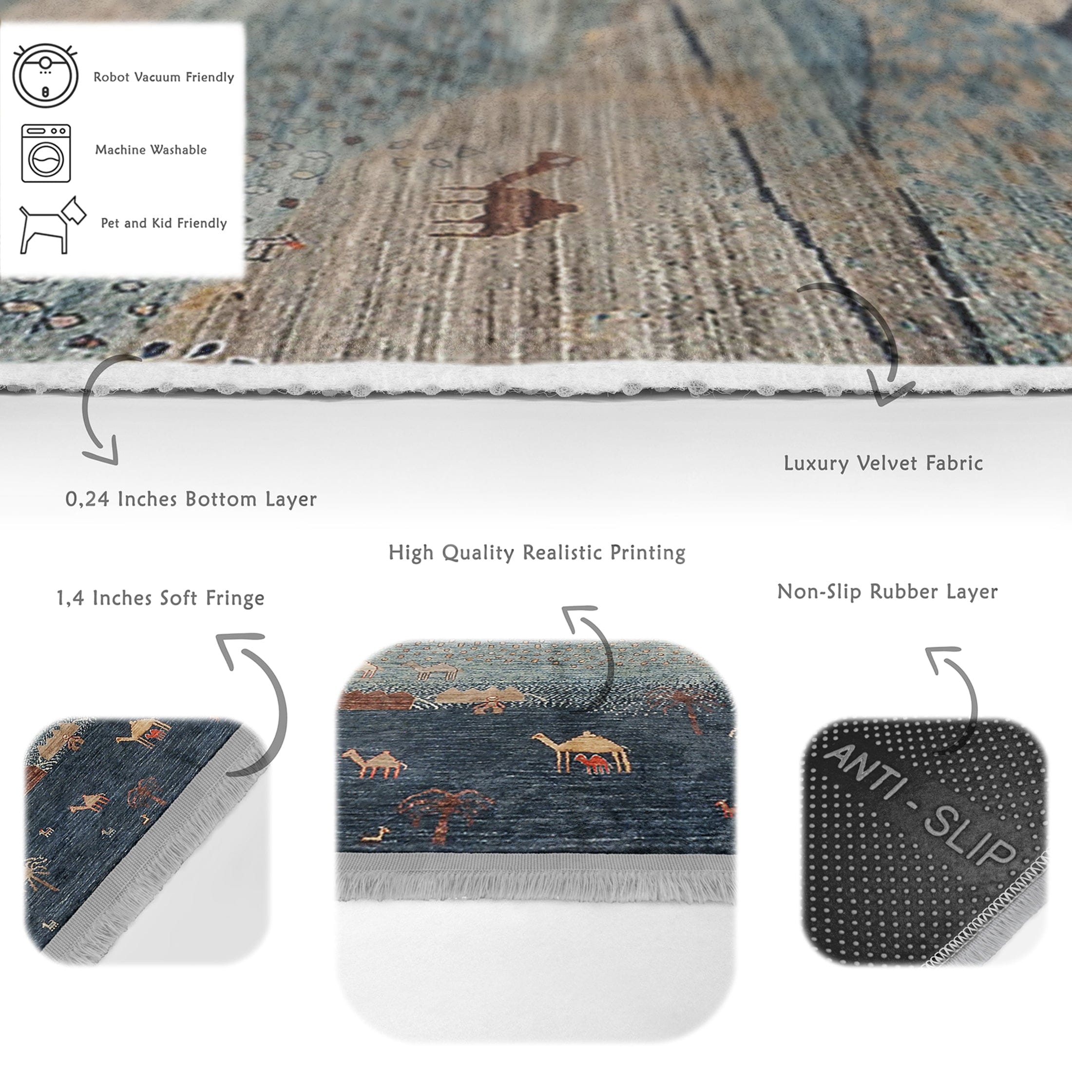 Covor din poliester, Halidik Deluxe-11137 Multicolor (2)