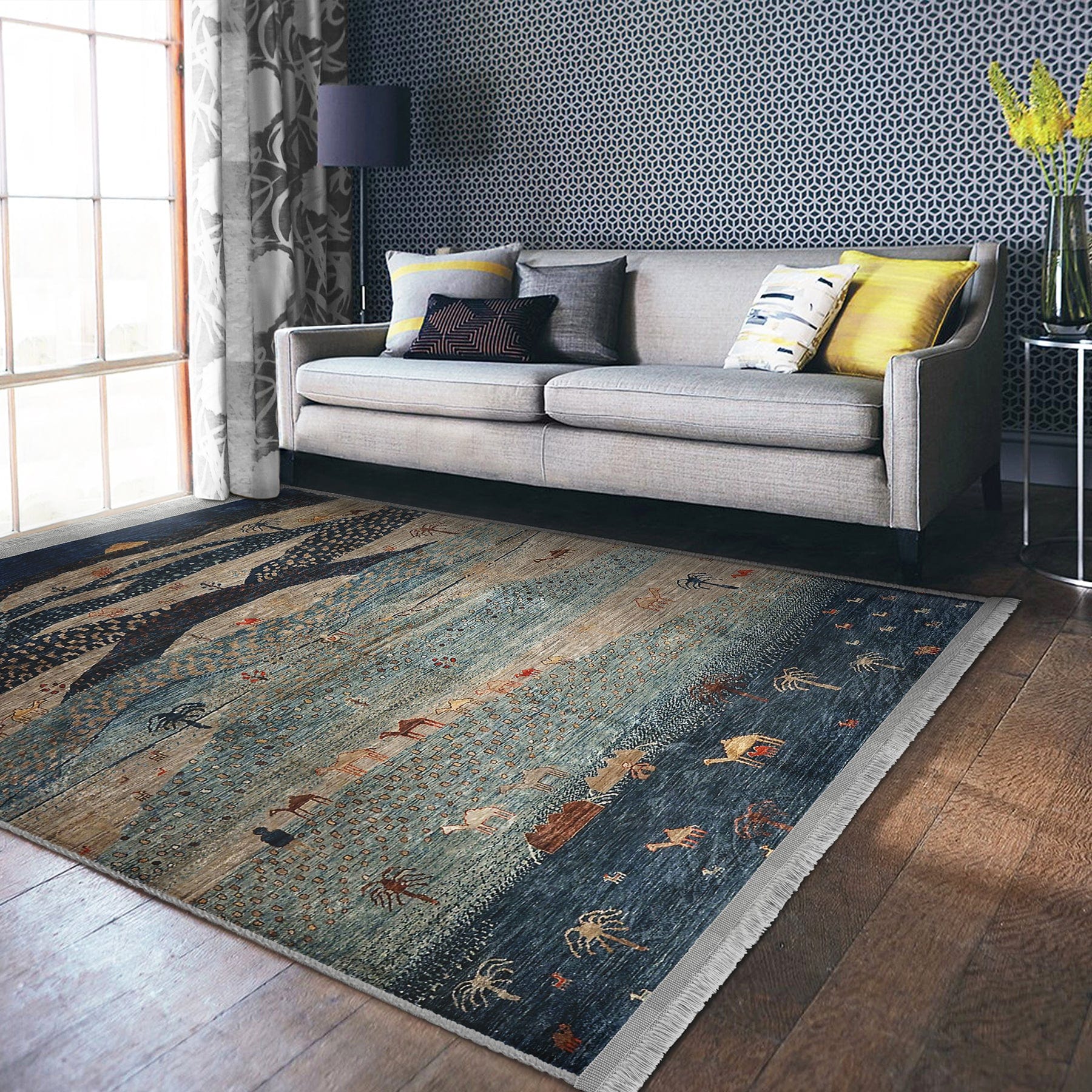 Covor din poliester, Halidik Deluxe-11137 Multicolor (5)