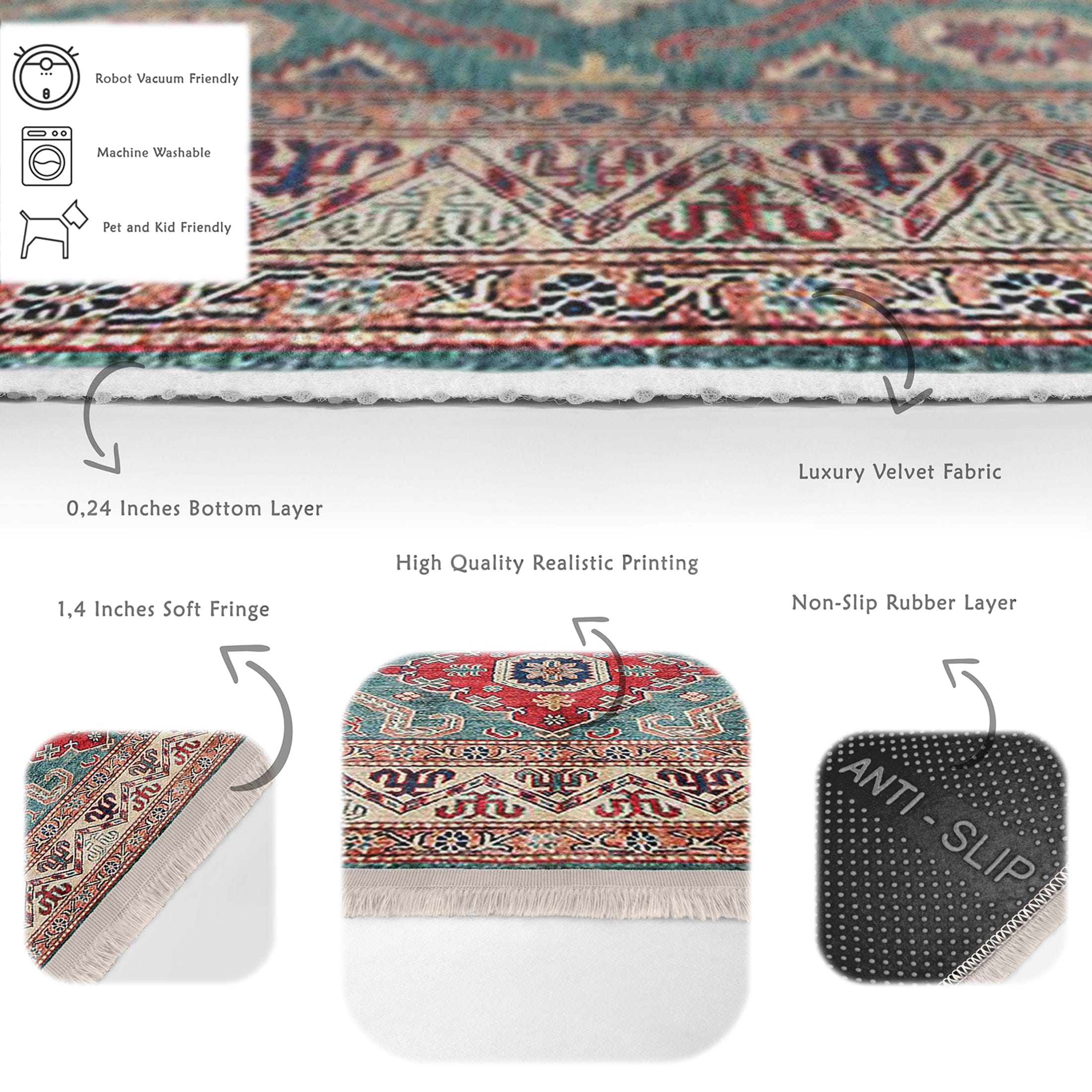 Covor din poliester, Halidik Deluxe-11172 Multicolor (2)