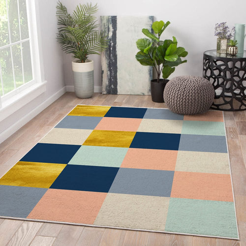 Covor din poliester, Kare R20557 Multicolor