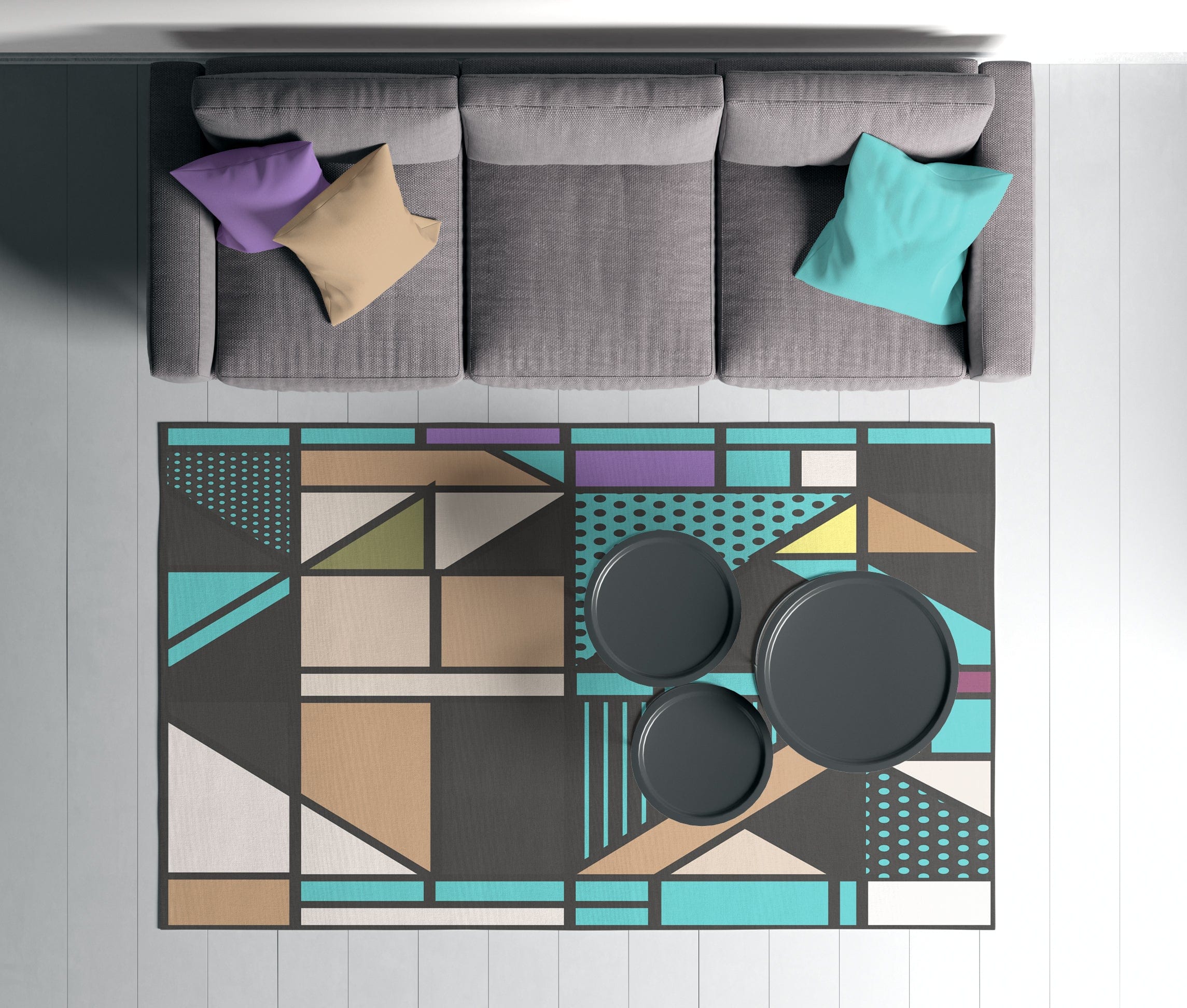 Covor din poliester, Rugero 0045M Multicolor