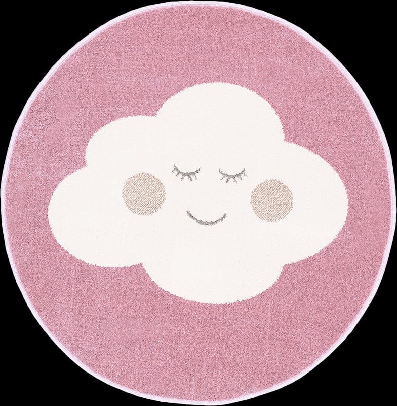 BFSummer Covor din PP Cloud Pink Round, Wilton-Diametru 100 cm