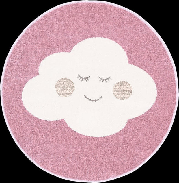 BFSummer Covor din PP Cloud Pink Round, Wilton-Diametru 100 cm