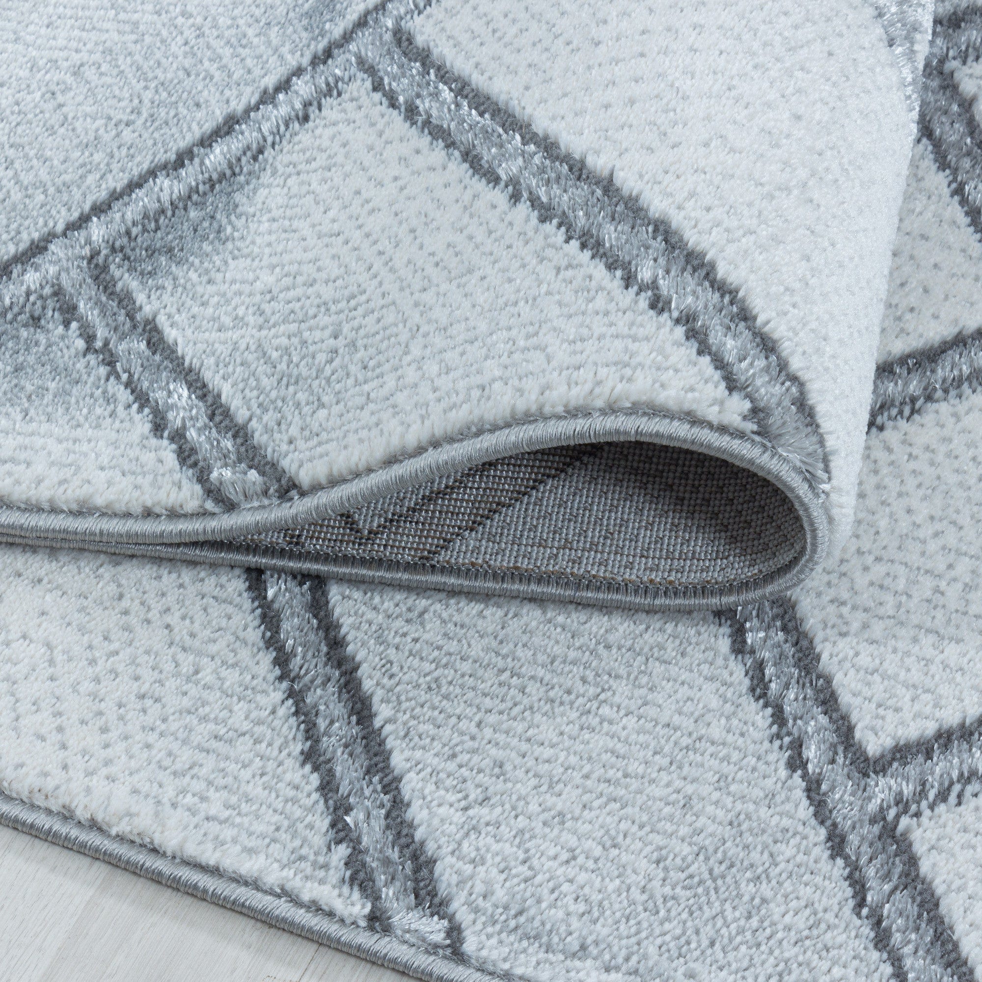 Covor din PP si poliester Naxos 3813 Marmor Design Argintiu (4)