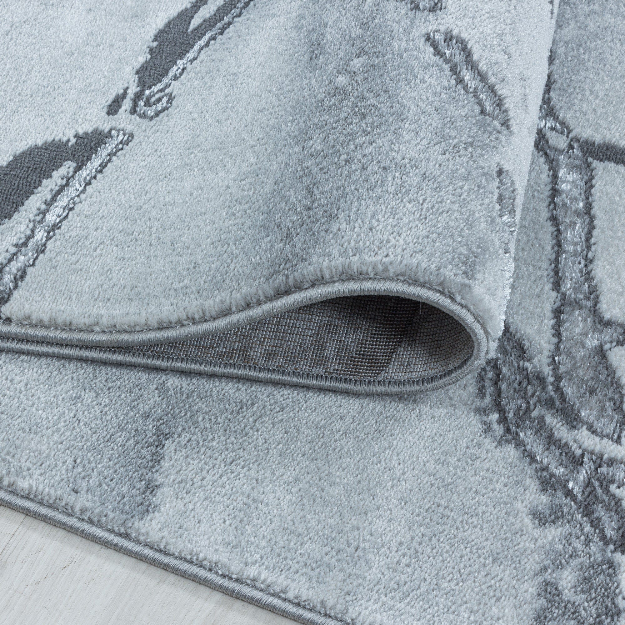 Ayyildiz Teppiche Covor din PP si poliester Naxos 3815 Marmor Design Argintiu